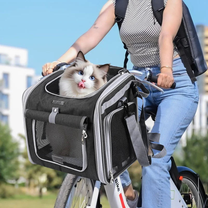 aventoures 4in1 fahrradtasche 4-in-1-Fahrradkorb & Rucksack für Hunde & Katzen – Faltbar & Sicher – Fluffy Adventures Haustiershop