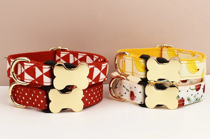 Personalisiertes Samt-Hundehalsband mit Gravur & Stil