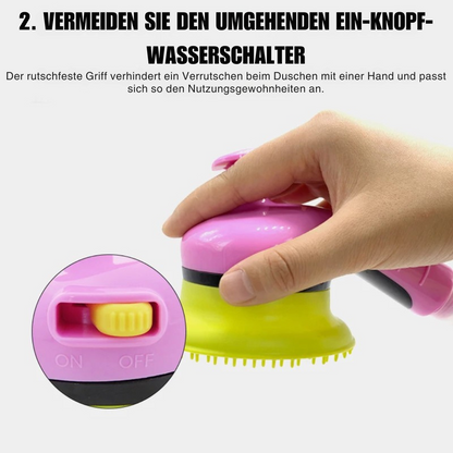 Sanfte Haustierdusche mit Massagefunktion – 2-in-1-Massage & Fellpflege für Hunde & Katzen