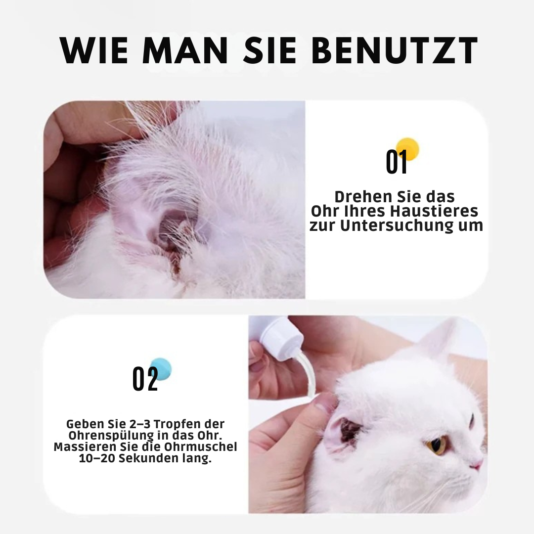 Sanfte Ohrentropfen für Haustiere – Entfernt effektiv Schmutz und Milben