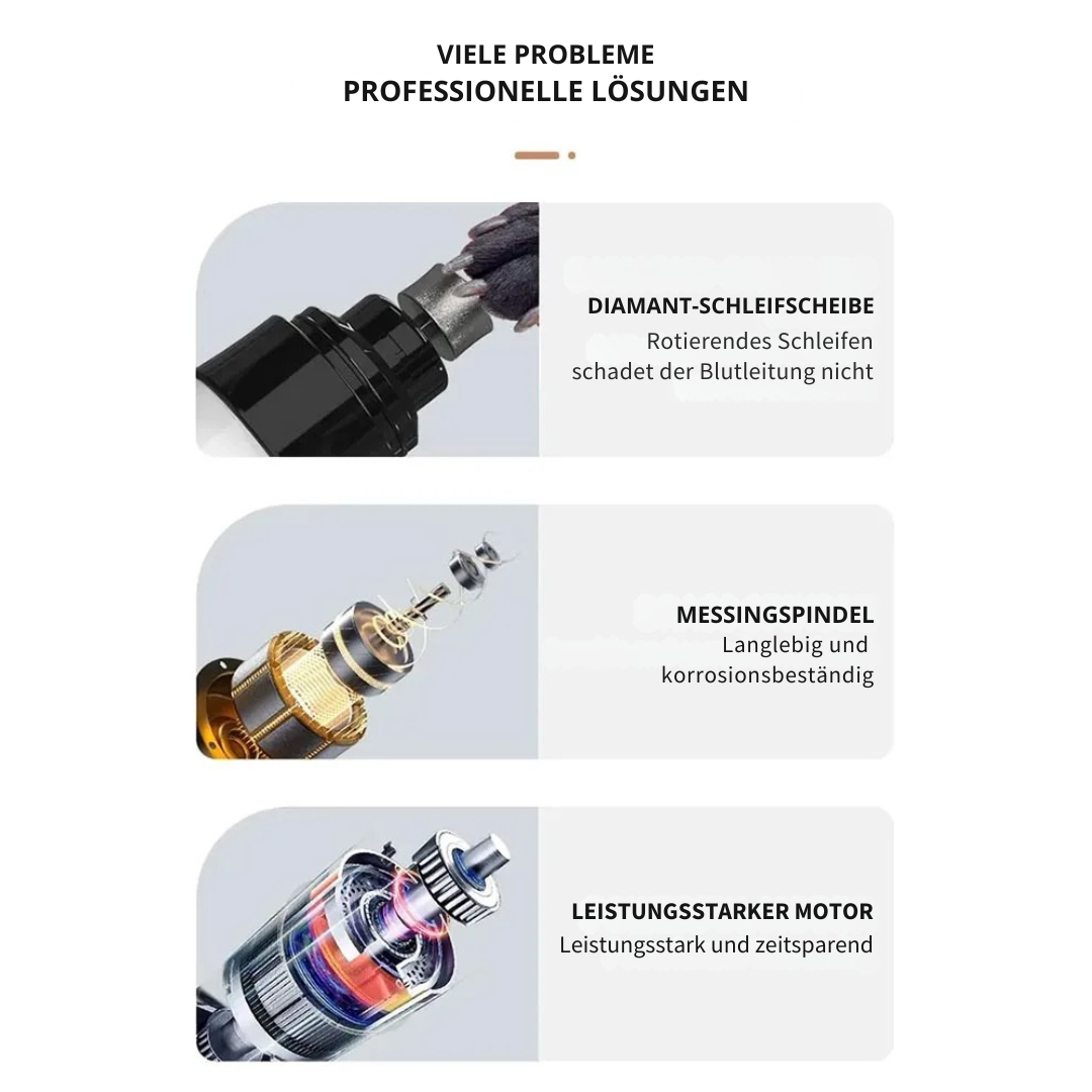 Sanfter elektrischer Krallenschleifer für Hunde und Katzen – USB mit LED