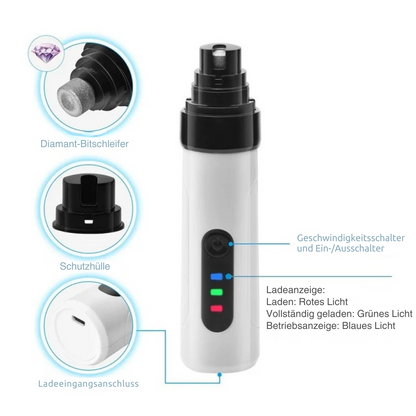 Sanfter elektrischer Krallenschleifer für Hunde und Katzen – USB mit LED