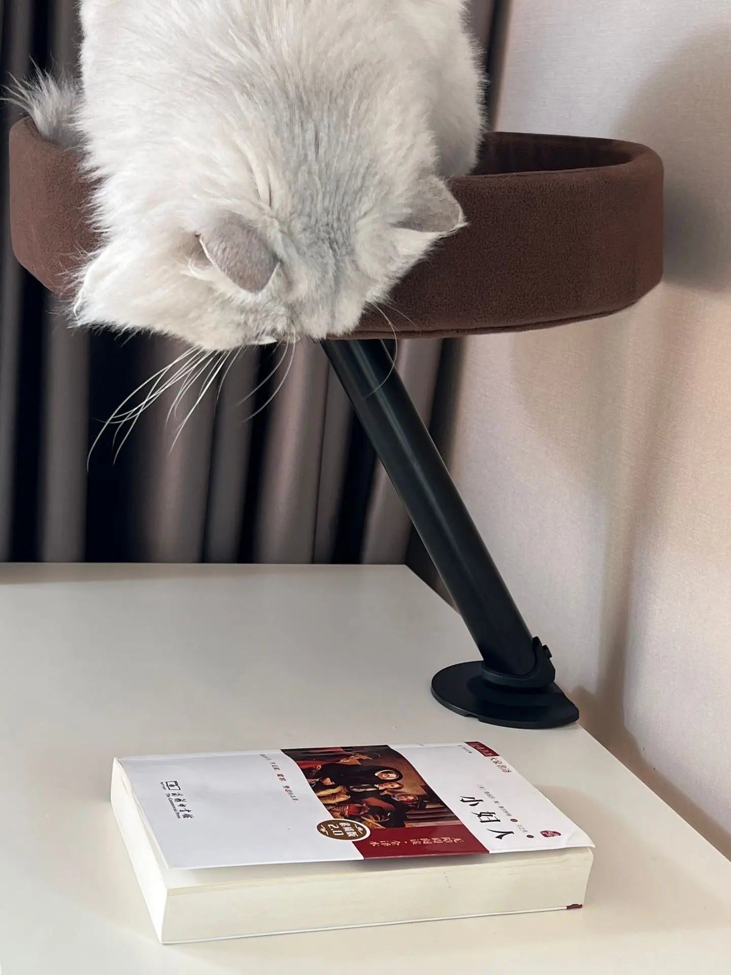 Schwebendes Katzenbett für den Schreibtisch – 360° drehbar & waschbar