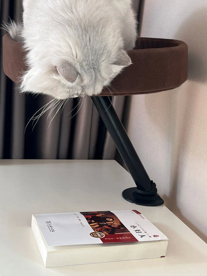 Schwebendes Katzenbett für den Schreibtisch – 360° drehbar & waschbar