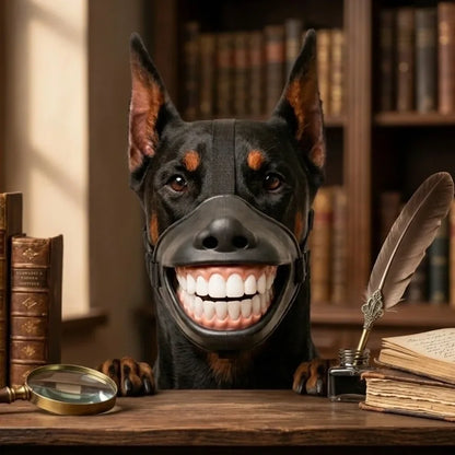 Lustiger Hunde-Maulkorb mit Grinsezähnen