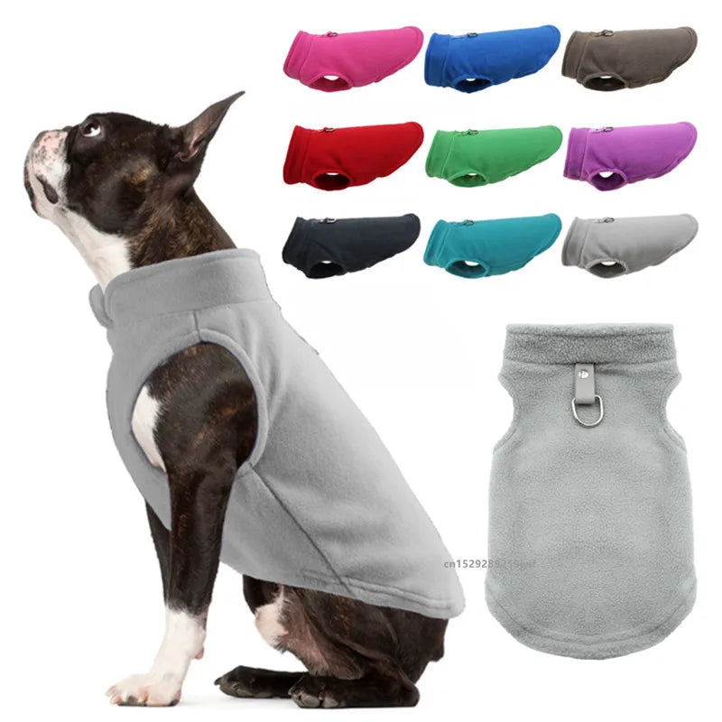 Kuschelige Winter Hundejacke aus Fleece – warm, leicht & mit D-Ring