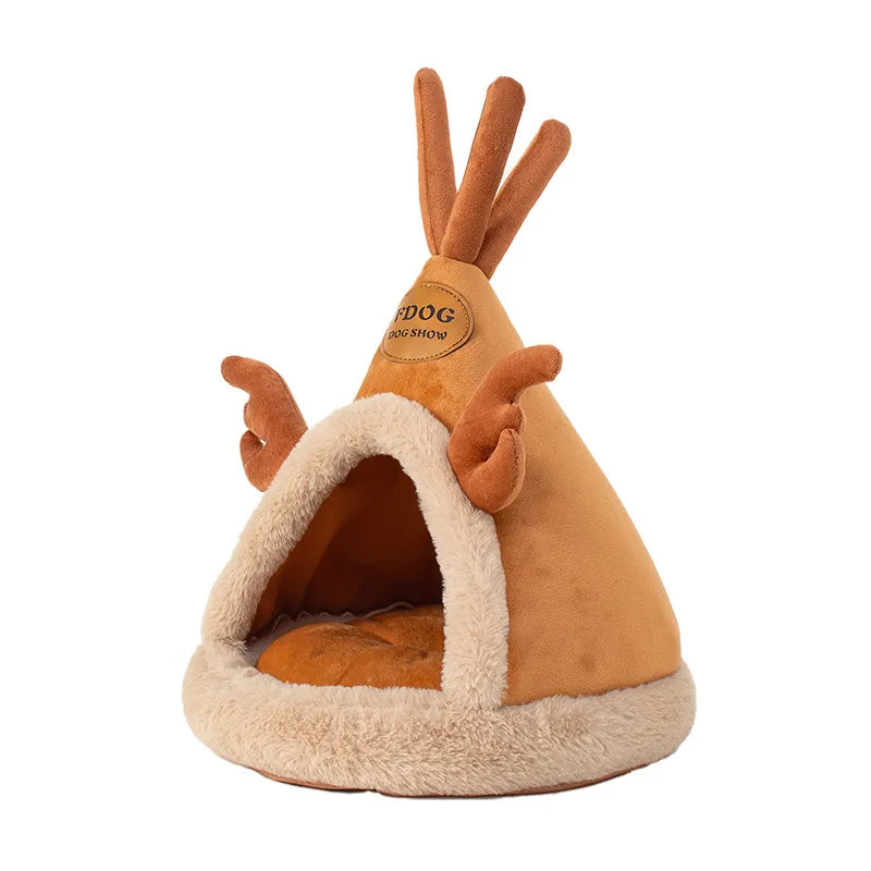 Gemütliches Haustierhöhle – Weiches Winterbett für kleine Hunde & Katzen