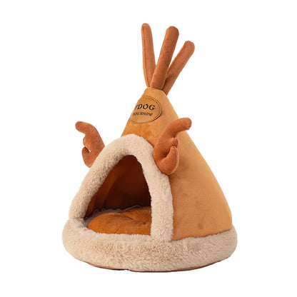 Gemütliches Haustierhöhle – Weiches Winterbett für kleine Hunde & Katzen