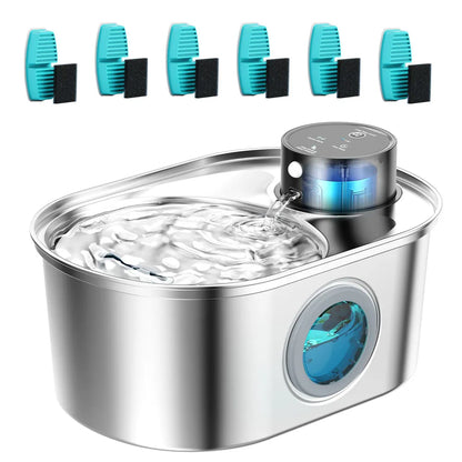 Kabelloser Edelstahl-Trinkbrunnen – 3,2 L, 45 Tage Akku, Flüsterleise ⭐