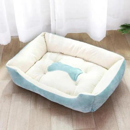 Hundebett aus Leinen modern und gemütlich Himmelblau