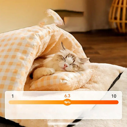 Flauschiger Katzen-Schlafsack – Warm, sicher & ultragemütlich 🐾