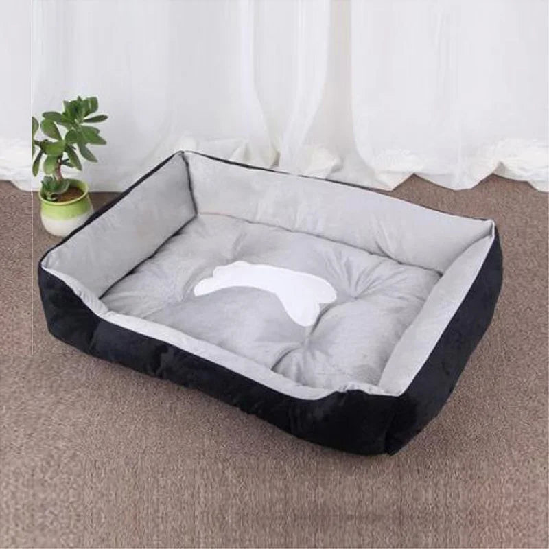 Hundebett aus Leinen modern und gemütlich Schwarz Dunkelgrau