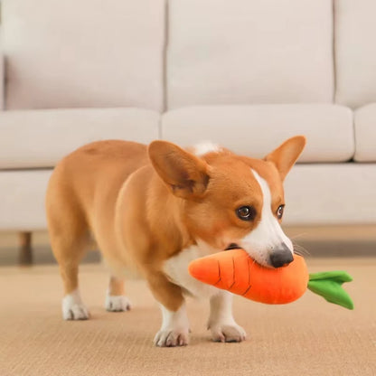 Karotten-Kauspielzeug für Hunde mit Sound- und Kuschelfunktion