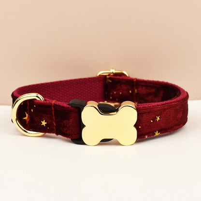 Personalisiertes Samt-Hundehalsband mit Gravur & Stil