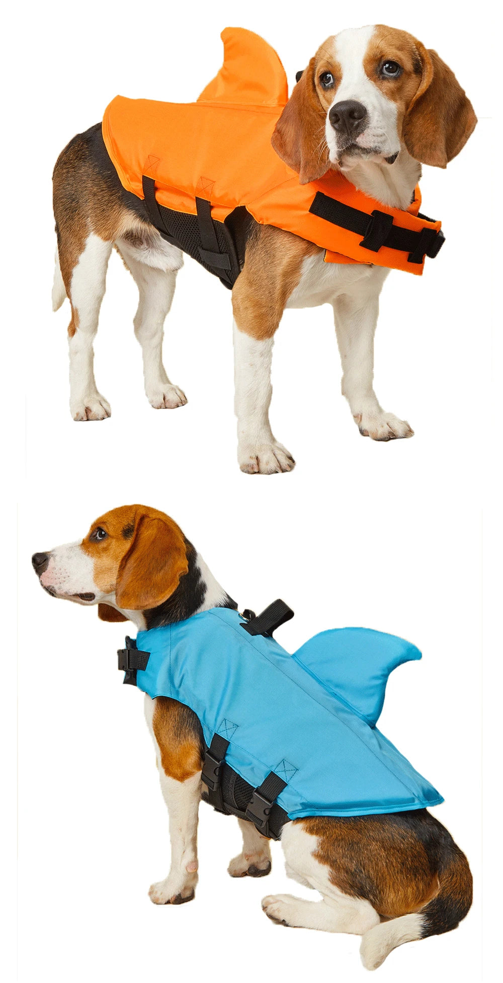 Hundeschwimmweste mit Haiflosse – Verstellbar, Schwimmfähig, Süß 🦈