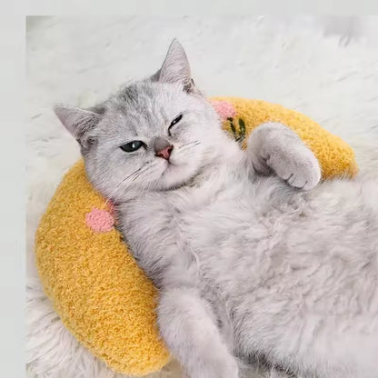 U-förmiges Kuschelkissen für Hunde und Katzen – weicher Schlaf- und Nackenkomfort