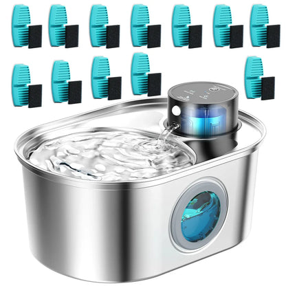 Kabelloser Edelstahl-Trinkbrunnen – 3,2 L, 45 Tage Akku, Flüsterleise ⭐