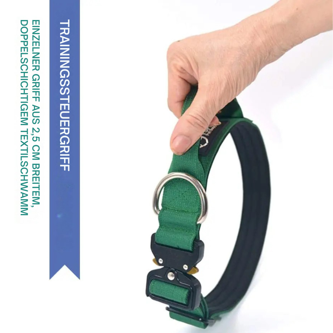 Tactical Hundehalsband mit Metall-Schnalle & Griff – robust & verstellbar