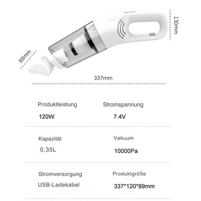 Kabelloser Tierhaarstaubsauger – mit HEPA-Filter und 4 Aufsätzen