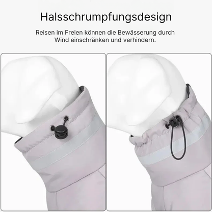 Warmer Hunde-Winteroverall mit Kapuze, Reflektoren & Regen-Schutz