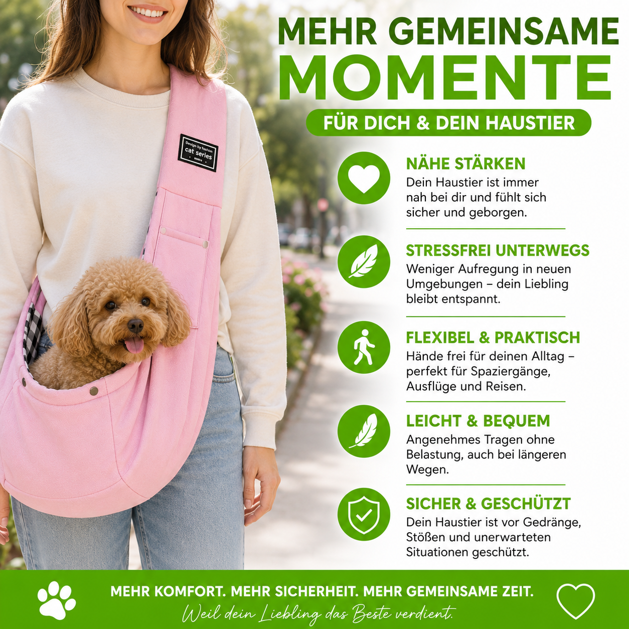Komfort Tragetasche für Hunde & Katzen