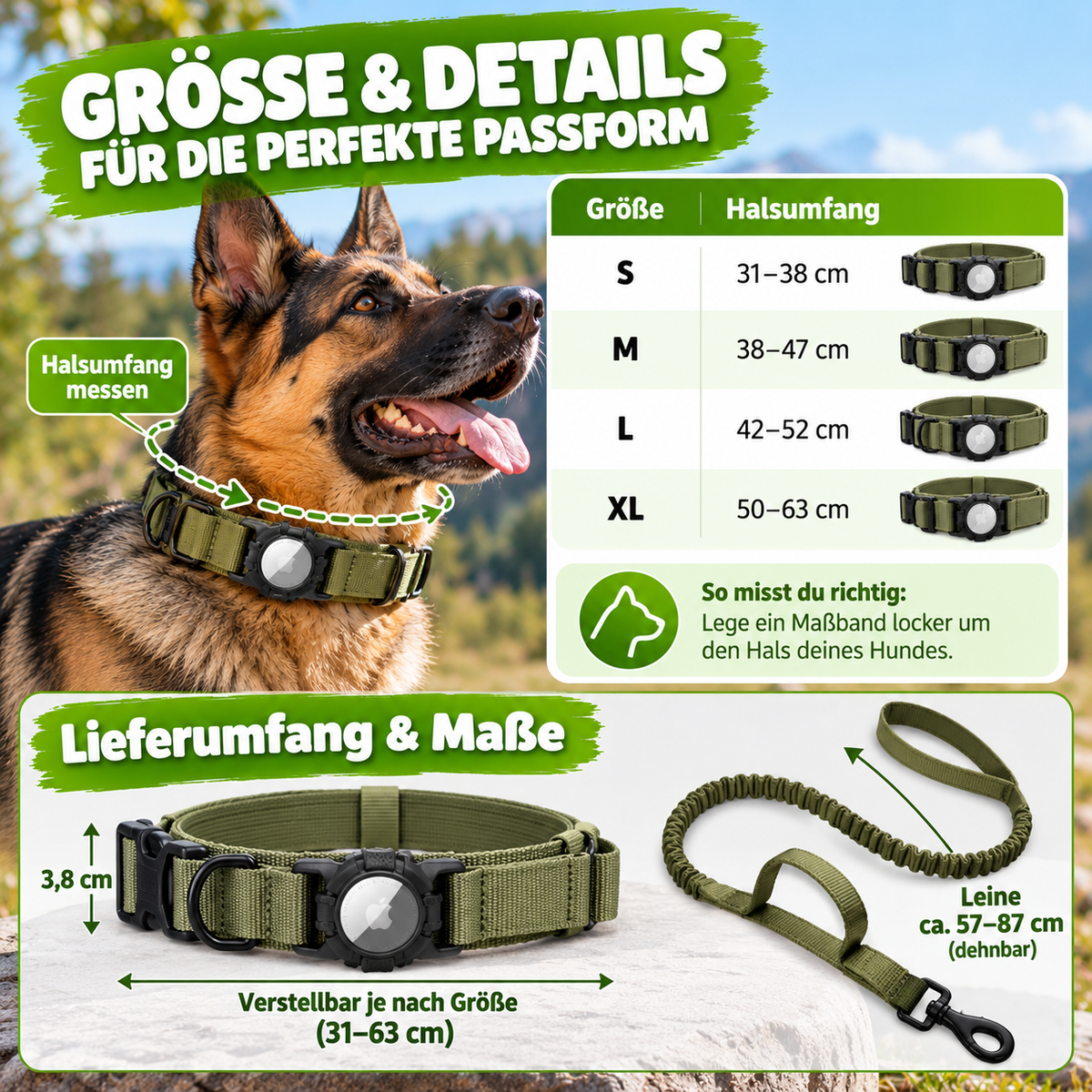 AirTag Hundehalsband mit integrierter Halterung