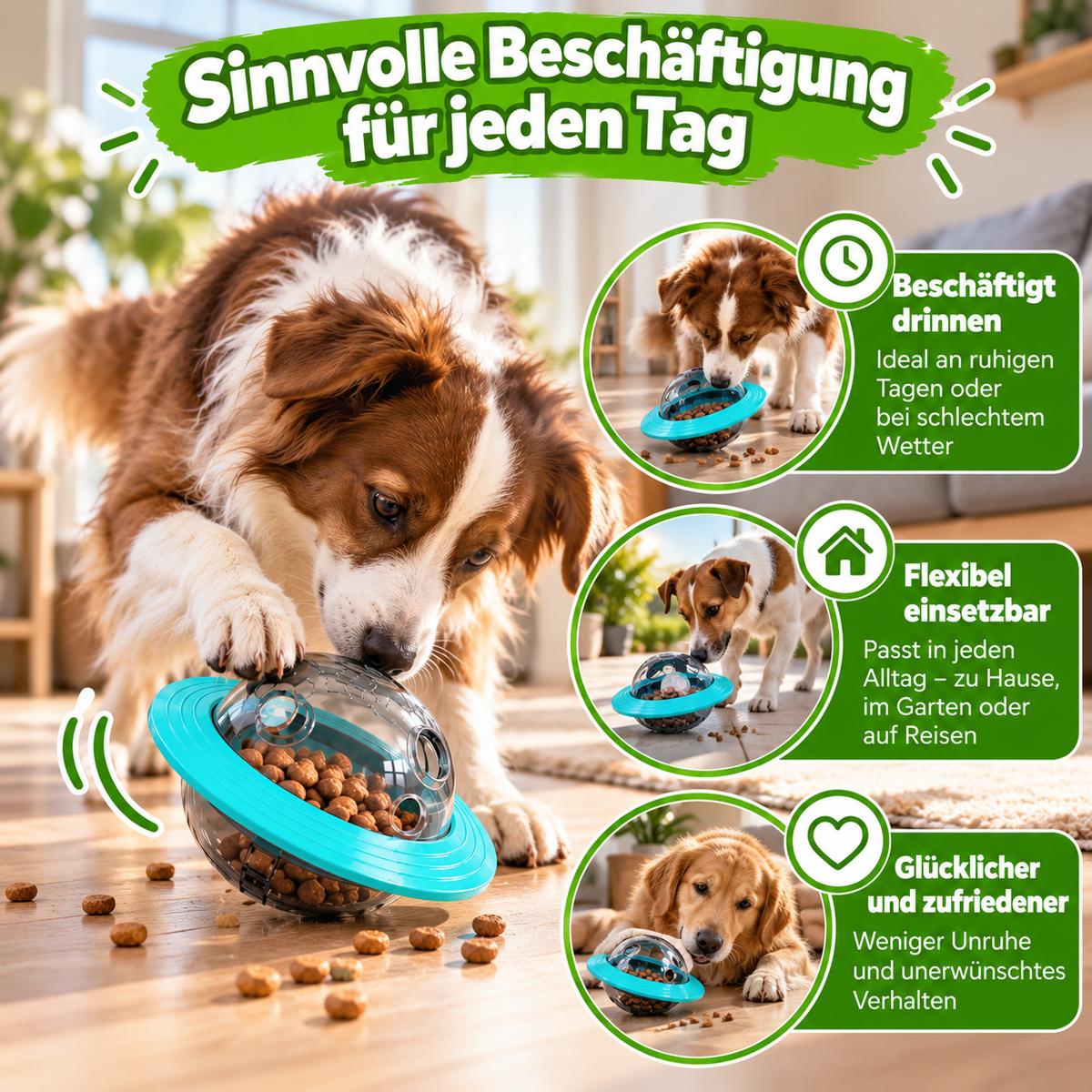 Interaktiver IQ-Leckerli-Ball für Hunde