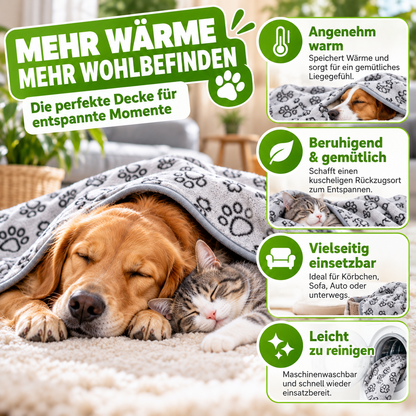 Kuscheldecke für Hunde & Katzen weich & waschbar