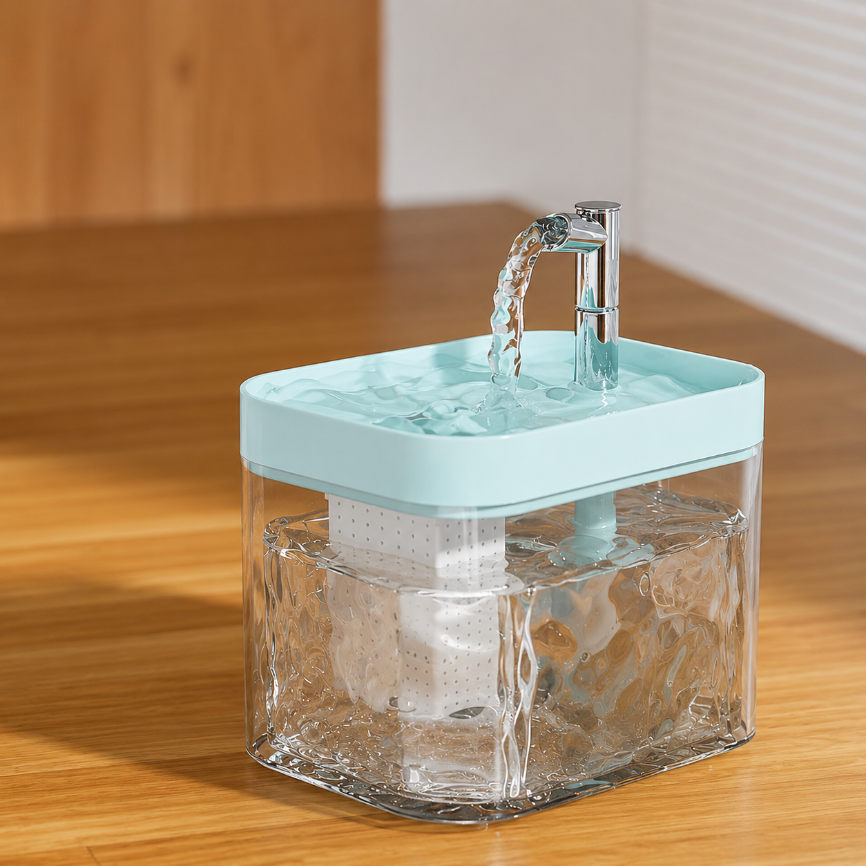 Leiser Katzen Trinkbrunnen mit Filter 1,5L