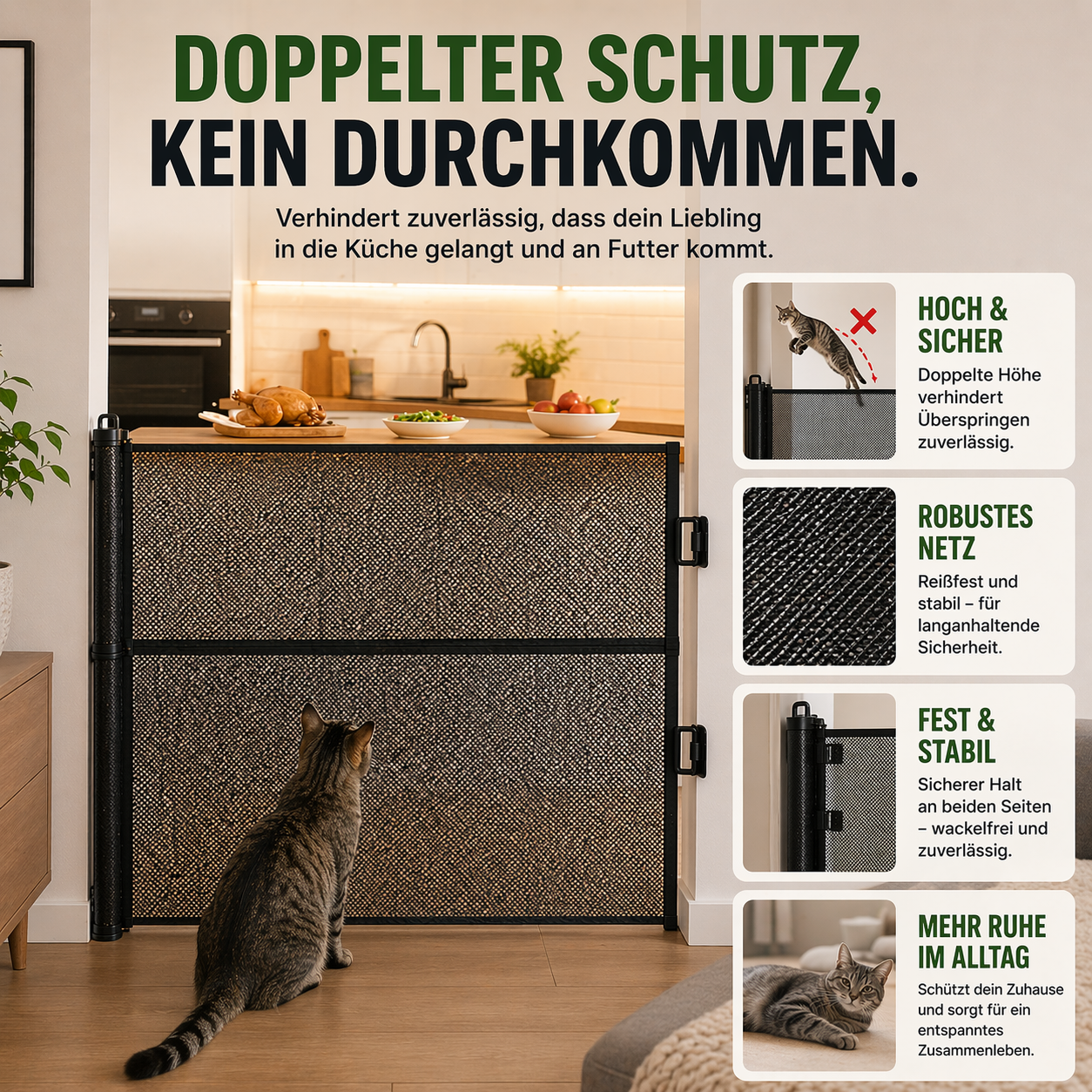 Flexibles Haustier-Sicherheitsnetz für Tür & Treppe