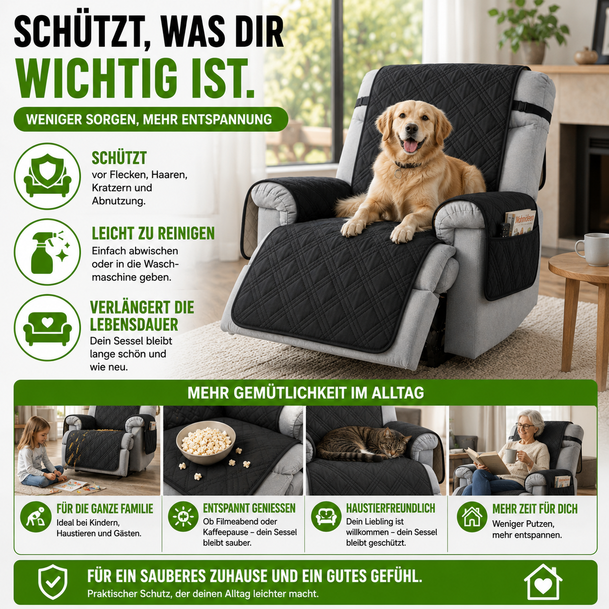 Wasserfester Sessel- & Recliner-Bezug