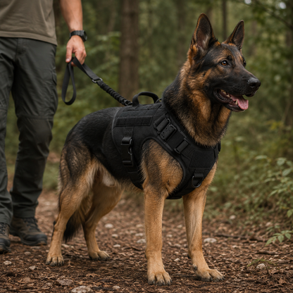 2 in 1 Komplettes Militär Hundegeschirr und Leinen-Set für Training und Spaziergänge