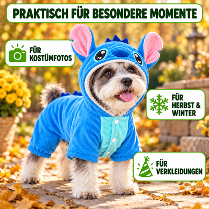 Stitch Hundekostüm mit Kapuze aus Fleece