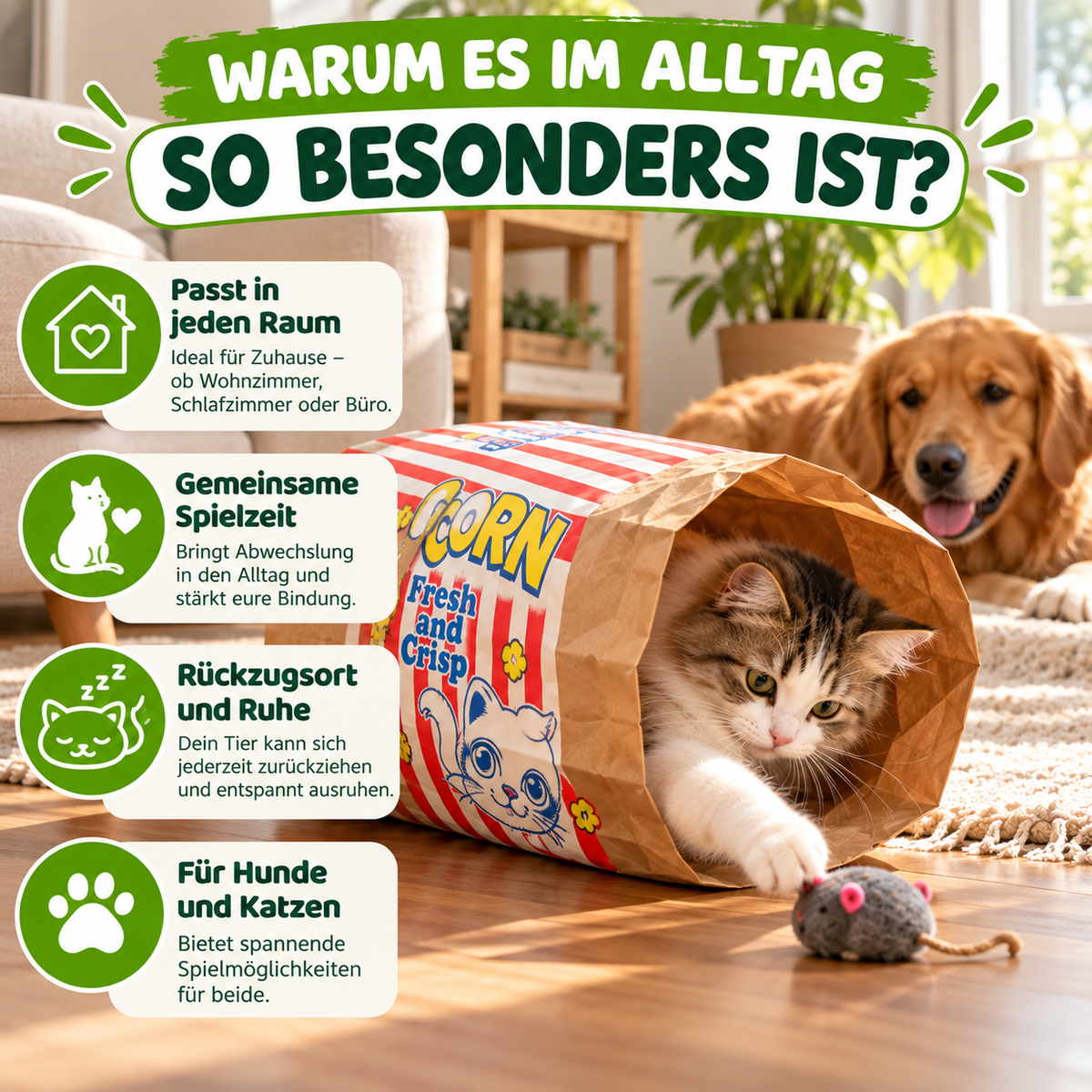 Versteckspiel Kraftpapier Spielzeug für Hunde & Katzen