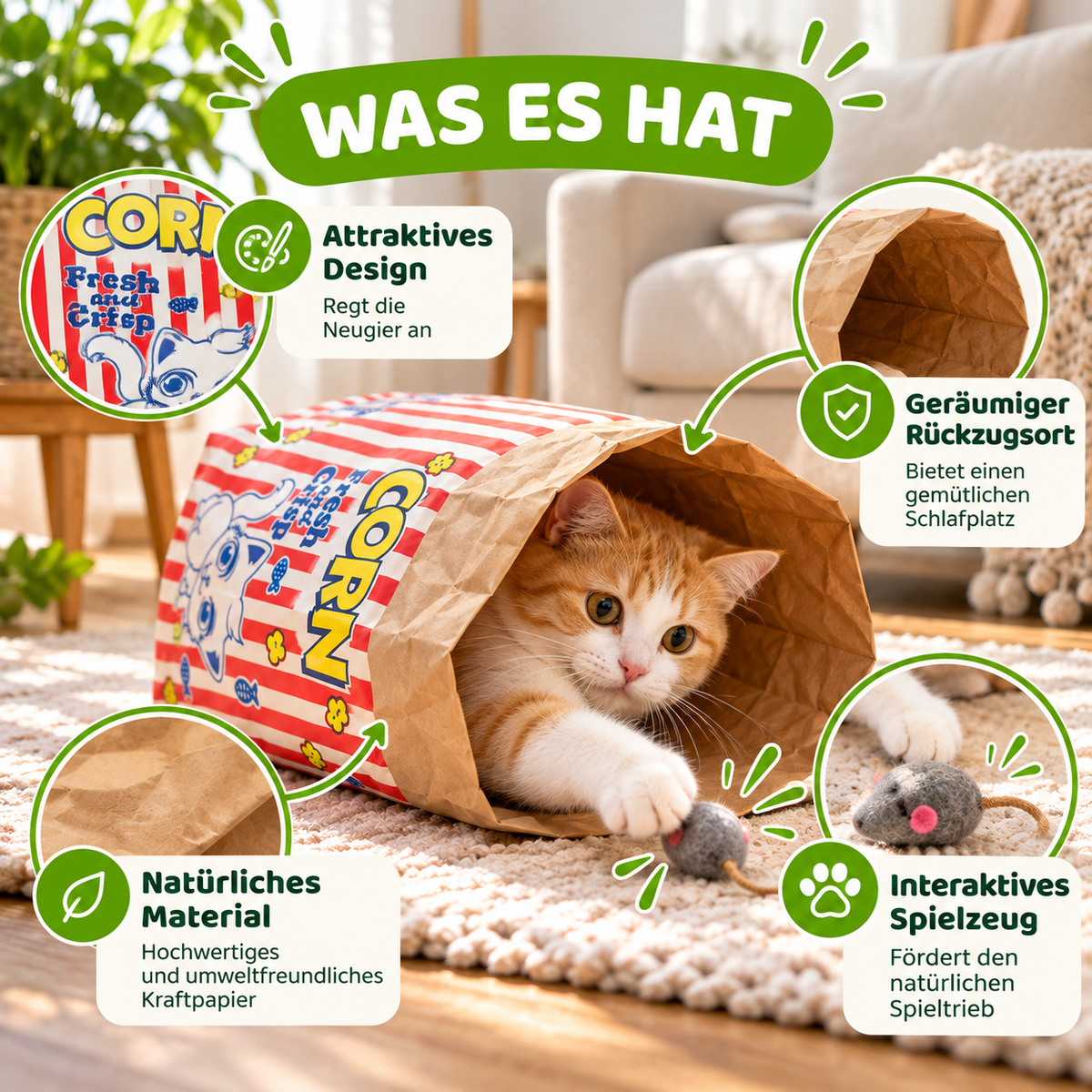 Versteckspiel Kraftpapier Spielzeug für Hunde & Katzen