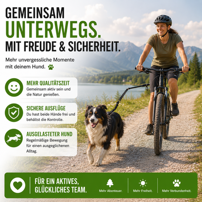Fahrradleine für Hunde mit Abstandshalter & Stoßdämpfung