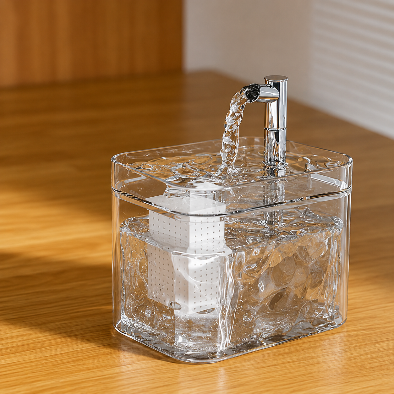 Leiser Katzen Trinkbrunnen mit Filter 1,5L