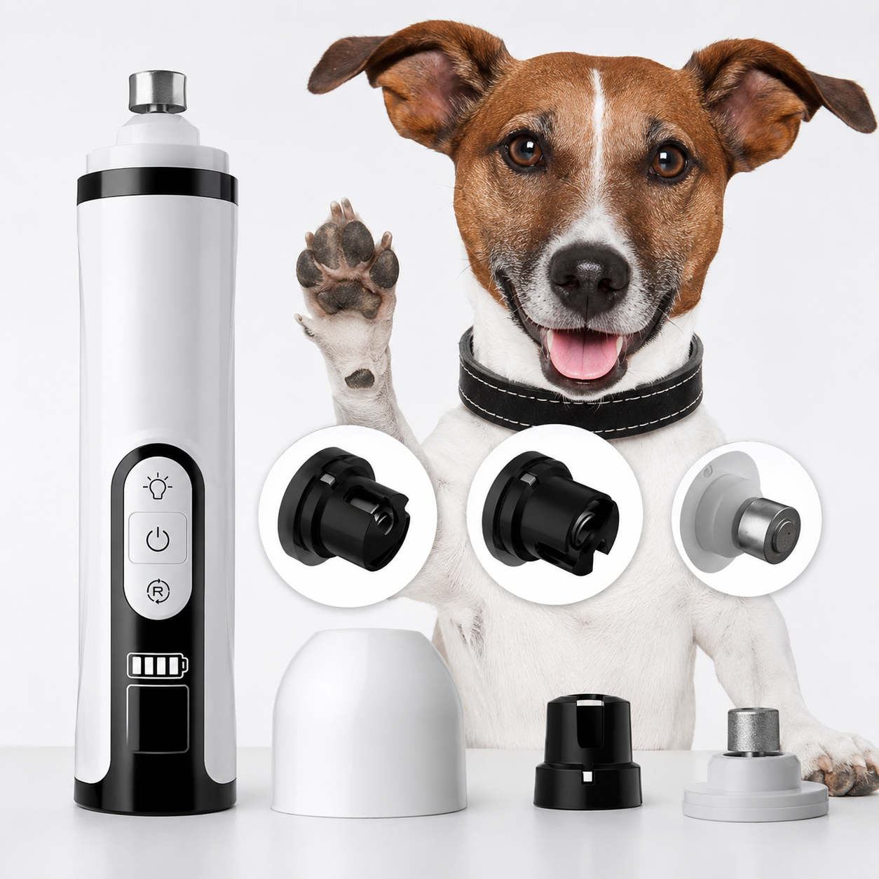 Leiser LED-Krallenschleifer für Hunde & Katzen mit LCD-Display & USB-Aufladung