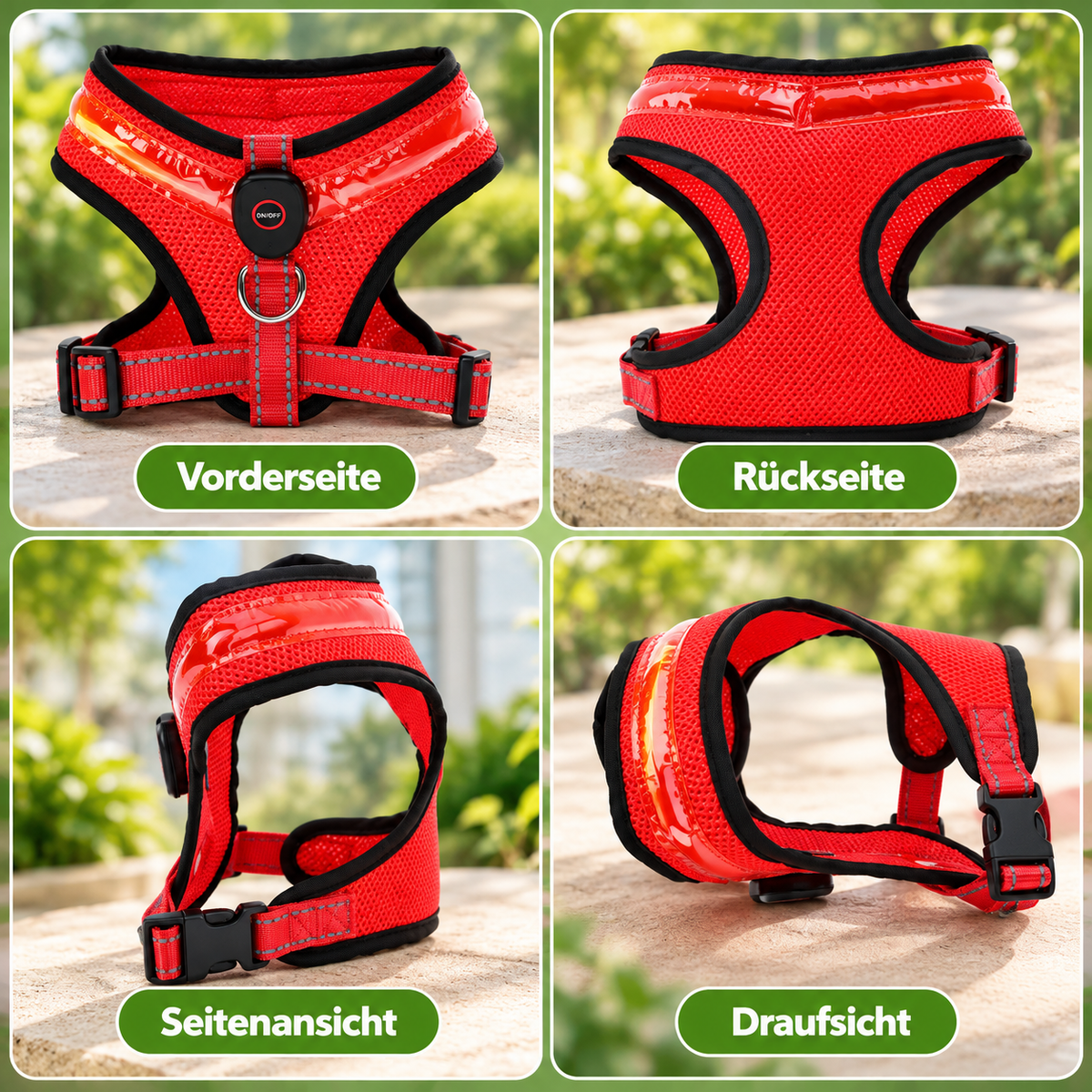 LED-Hundegeschirr mit USB-Aufladung