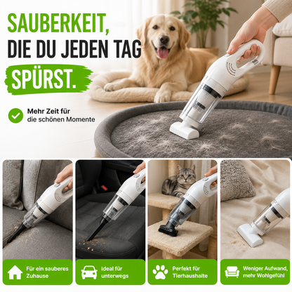 Kabelloser Tierhaarstaubsauger mit HEPA & 4 Aufsätzen
