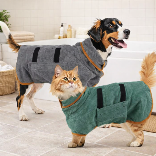 Haustierbademantel, hoch saugfähig und schnelltrocknend
