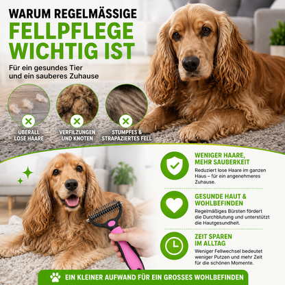 2-in-1 Fellpflegekamm für Hunde und Katzen