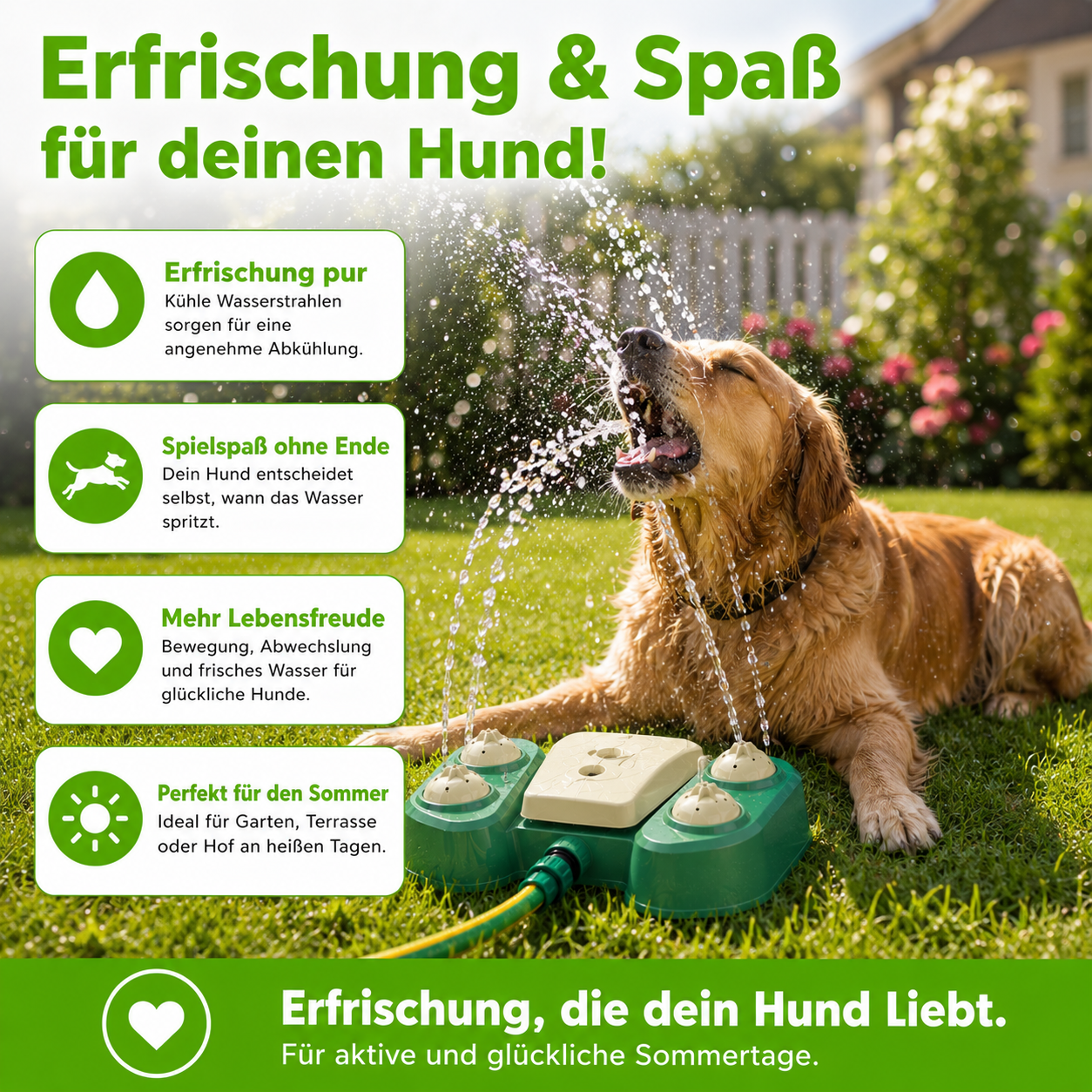 Multifunktionaler Hunde-Sprinkler mit Trinkbrunnen