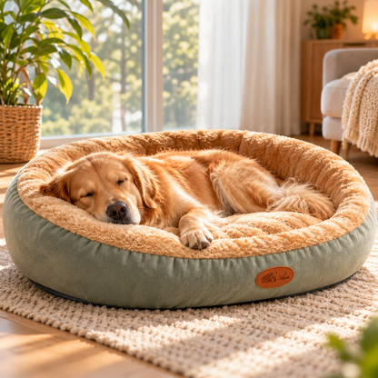Ovales Plüschbett für Hunde & Katzen
