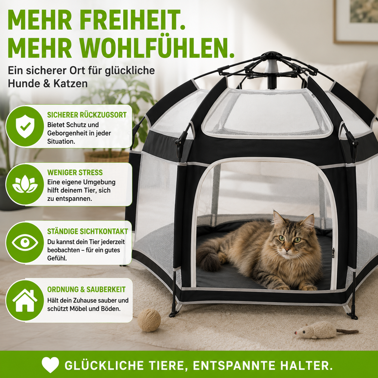 Faltbarer Haustier-Laufstall mit Pop-Up-System
