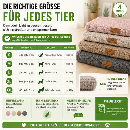Orthopädisches Haustierbett mit Plüschbezug & Anti-Rutsch-Unterseite