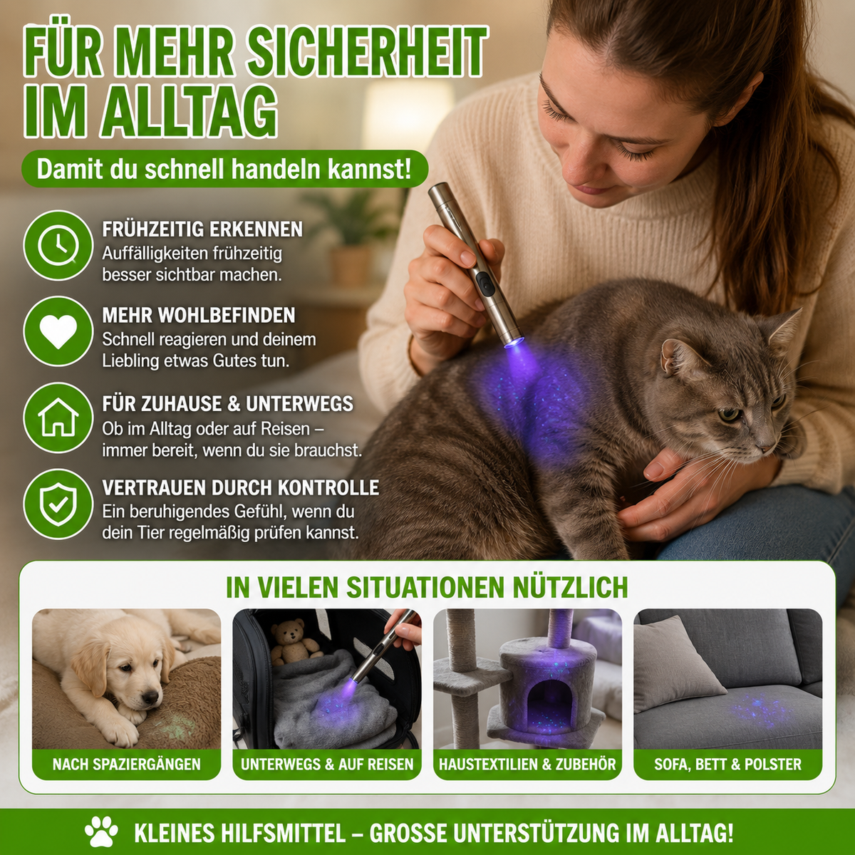 Kompakte UV-Lampe für Haustiere & Oberflächen