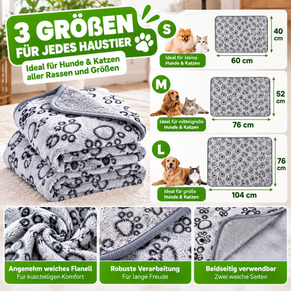 Kuscheldecke für Hunde & Katzen weich & waschbar