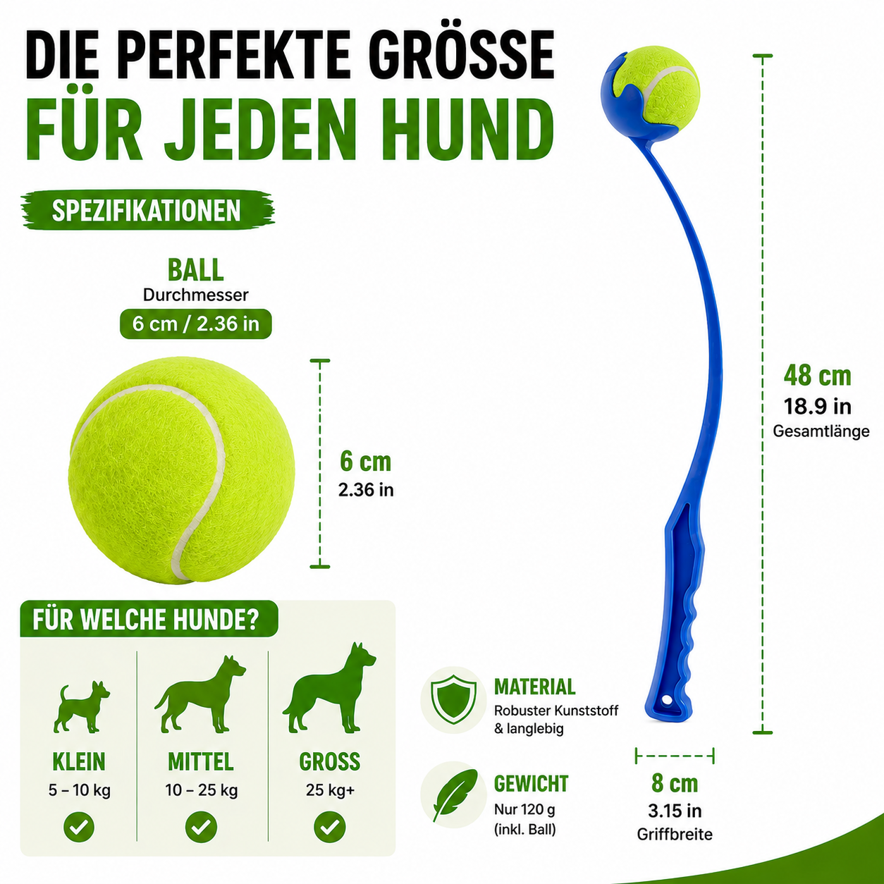 Freihändiger Ballwerfer für aktive Hunde