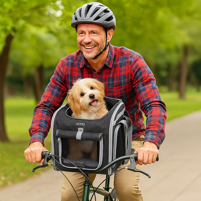 4-in-1-Fahrradkorb & Rucksack für Hunde & Katzen – Faltbar & Sicher
